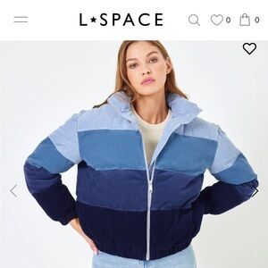 NWT L*Space Horizon Multitone Blue Puffer Jacket